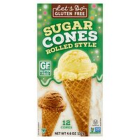 Let's Do Gluten Free Rolled Style Sugar Cones, 12 count, 4.6 oz