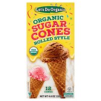 Let's Do Organic Rolled Style Sugar Cones, 12 count, 4.6 oz