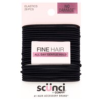 Conair Scünci No Damage Elastics, Black, 28 Count
