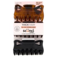 Conair Scünci No-Slip Grip Thick Hair Claw Clips, 3 count