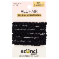 Conair Scünci No Damage Elastics, 6 count