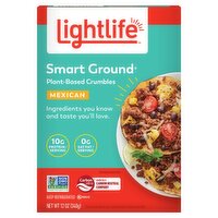 Lightlife Smart Ground Mexican Plant-Based Crumbles, 12 oz, 12 Ounce