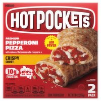 Hot Pockets Premium Pepperoni Pizza Crispy Crust Sandwiches, 2 count, 9 oz