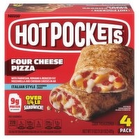 Hot Pockets Four Cheese Pizza Italian Style Seasoned Crust Sandwiches, 4 count, 17 oz