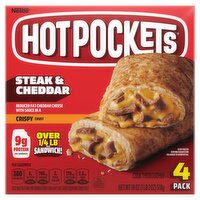 Hot Pockets Steak & Cheddar Crispy Crust Sandwiches, 4 count, 18 oz