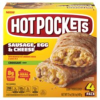Hot Pockets Sausage, Egg & Cheese Croissant Crust Sandwiches, 4 count, 17 oz