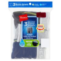 Hanes Boys' Tagless Boxer Briefs, S 6-8, 3 count