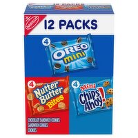 Nabisco CHIPS AHOY!/NUTTER BUTTER/OREO Snacks Variety Pack, 1 oz, 12 count