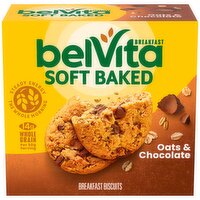 Belvita Oats & Chocolate Soft Baked Breakfast Biscuits, 1.76 oz, 5 count, 8.8 Ounce