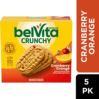 Belvita Crunchy Cranberry Orange Breakfast Biscuits, 1.76 oz, 5 count, 8.8 Ounce