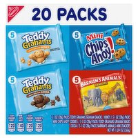 Nabisco Teddy Grahams/Oreo/Chips Ahoy!/Barnum's Animals Snacks, 1 lb 4 oz, 20 count