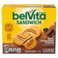 Belvita Sandwich Dark Chocolate Creme Breakfast Biscuits, 1.76 oz, 5 count, 8.8 Ounce