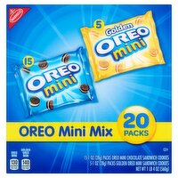 Nabisco Oreo Mini Mix Sandwich Cookies, 1 oz, 20 count