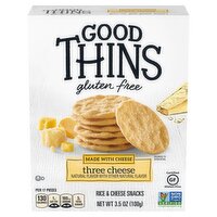 Good Thins Three Cheese Rice & Cheese Snacks Gluten Free Crackers, 3.5 oz, 3.5 Ounce