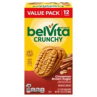 Belvita Crunchy Cinnamon Brown Sugar Breakfast Biscuits Value Pack, 1.76 oz, 12 count, 1.32 Pound