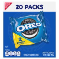 Nabisco Oreo Chocolate Sandwich Cookies, 0.78 oz, 20 count