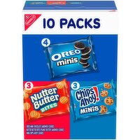 Nabisco Cookies Variety Pack, OREO Minis, Nutter Butter Bites, & CHIPS AHOY! Minis,10 Snack Packs