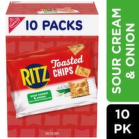 Nabisco Ritz Sour Cream & Onion Toasted Chips, 1 oz, 10 count