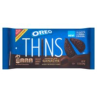 Nabisco Oreo Thins Chocolate Ganache Flavor Creme Chocolate Sandwich Cookies Family Size, 12.33 oz, 12.33 Ounce