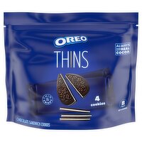 Oreo Thins Chocolate Sandwich Cookies, 1.02 oz, 8 count, 8.16 Ounce