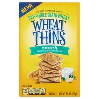 Nabisco Wheat Thins Ranch 100% Whole Grain Wheat Snacks, 8.5 oz, 8.5 Ounce