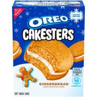 OREO Cakesters Gingerbread Flavor Soft Snack Cakes, Limited Edition, 5 - 2.02 oz Snack Packs
