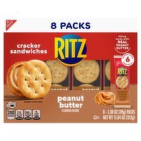 Nabisco Ritz Peanut Butter Flavored Filling Cracker Sandwiches, 1.38 oz, 8 count, 11.04 Ounce