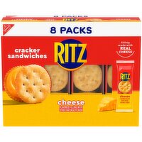 RITZ Cheese Sandwich Crackers, Lunch Snacks, 8 Snack Packs (6 Cracker Sandwiches Per Pack)