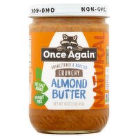 Once Again Natural Unsweetened & Roasted Crunchy Almond Butter, 16 oz