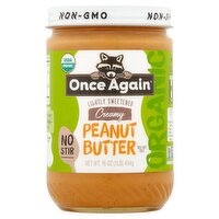 Once Again Lightly Sweetend Creamy Peanut Butter, 16 oz