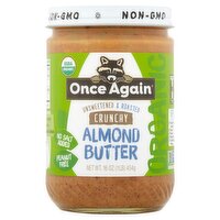 Once Again Organic Unsweetened & Roasted Crunchy Almond Butter, 16 oz