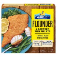 Gorton's Flounder Breaded Fish Fillets, 4 count, 15.2 oz, 15.2 Ounce