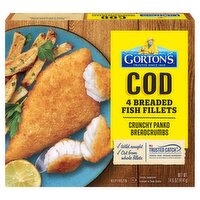 Gorton's Cod Breaded Fish Fillets, 4 count, 14.6 oz, 14.6 Ounce