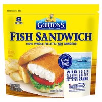 Gorton's Fish Sandwich Breaded Fish Fillets, 8 count, 18.3 oz, 18.3 Ounce