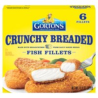 Gorton's Crunchy Breaded Fish Fillets, 6 count, 11.4 oz, 11.4 Ounce