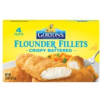 Gorton's Crispy Battered Flounder Fillets, 4 count, 7.6 oz, 7.6 Ounce