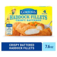 Gorton's Crispy Battered Haddock Fillets, 4 count, 7.6 oz