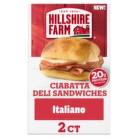 Hillshire Farm Italiano Ciabatta Deli Sandwiches, 5.05 oz, 2 count, 10.1 Ounce