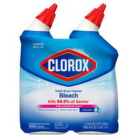 Clorox Rain Clean Toilet Bowl Cleaner Bleach Value Pack, 24 fl oz, 2 count, 48 Fluid ounce