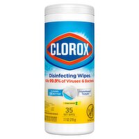 Clorox Crisp Lemon Disinfecting Wet Wipes, 35 count, 7.7 oz, 35 Each