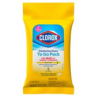 Clorox Crisp Lemon Bleach-Free Disinfecting Wipes, 9 count, 2.1 oz