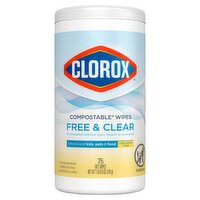Clorox Light Lemon Scent Free & Clear Cleaning Wipes, 75 count, 1 lb 0.9 oz