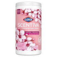 Clorox Scentiva Cherry Blossom & Peach Disinfecting Wet Wipes, 75 count, 1 lb 0.7 oz