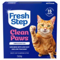 Fresh Step Clean Paws Unscented Multi-Cat Clumping Litter, 22 lb