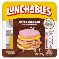 Lunchables Ham and Cheddar Cracker Stackers, 3.2 oz