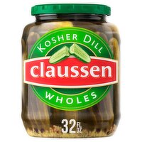 Claussen Wholes Kosher Dill Pickles, 32 fl oz