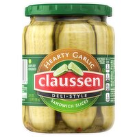 Claussen Deli-Style Hearty Garlic Sandwich Slices Pickles, 20 fl oz, 20 Fluid ounce