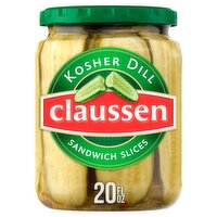 Claussen Sandwich Slices Kosher Dill Pickles, 20 fl oz
