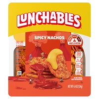 Lunchables Spicy Nachos Chili Lime Flavored Tortilla Chips, Cheese Dip, Salsa, 4.4 oz