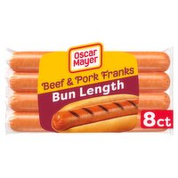 Oscar Mayer Bun Length Beef & Pork Franks, 8 count, 15 oz